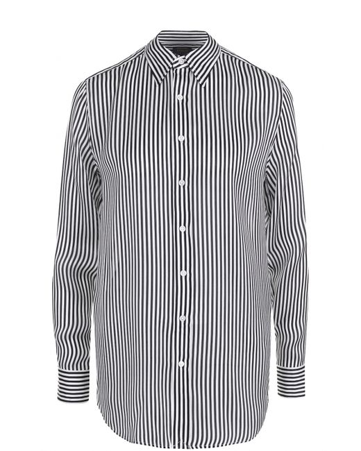 Polo Ralph Lauren Шелковая блуза прямого кроя в полоску