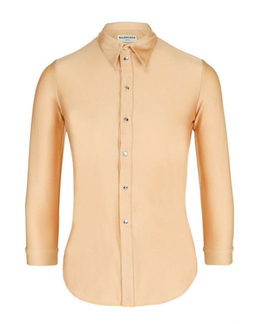 Balenciaga Приталенная блуза с укороченным рукавом