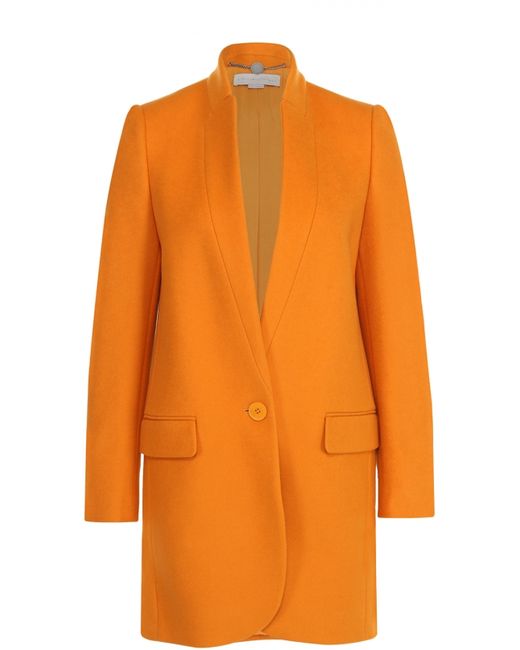 Stella Mccartney Пальто прямого кроя на одной пуговице с карманами
