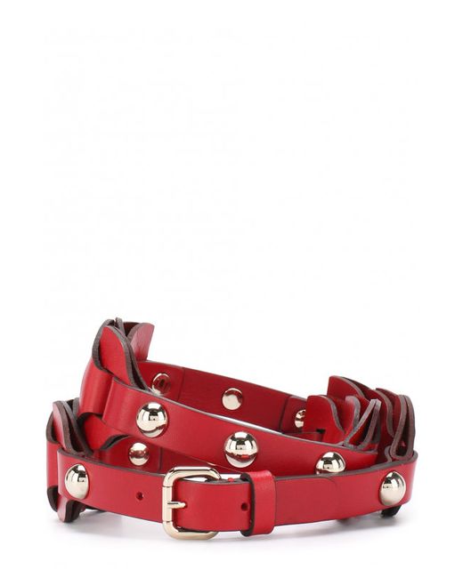 Red Valentino Кожаный ремень с металлической пряжкой и заклепками