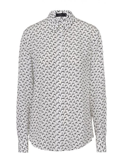 Joseph Шелковая блуза прямого кроя с контрастным принтом