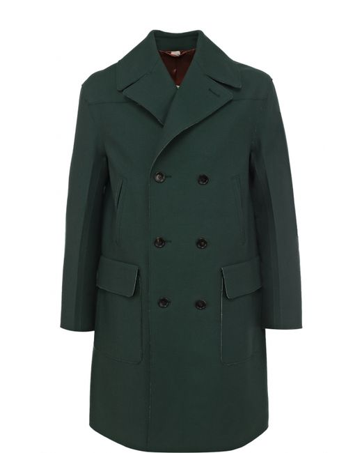 Gucci Двубортное шерстяное пальто с необработанным краем