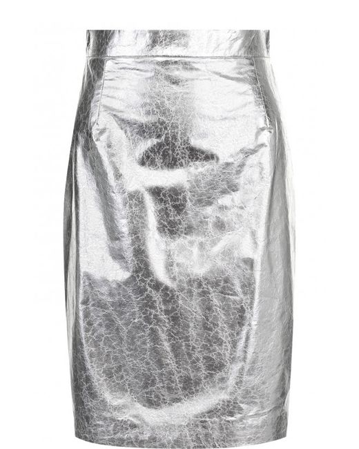Ralph Lauren Кожаная мини-юбка на молнии