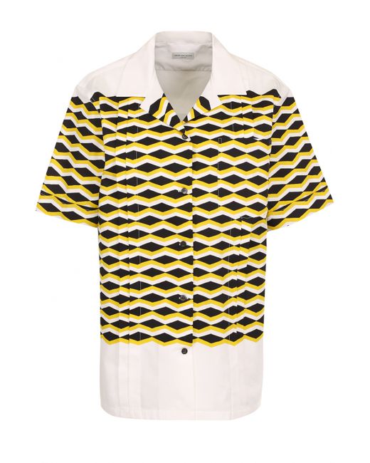 Dries Van Noten Хлопковая блуза с принтом и коротким рукавом