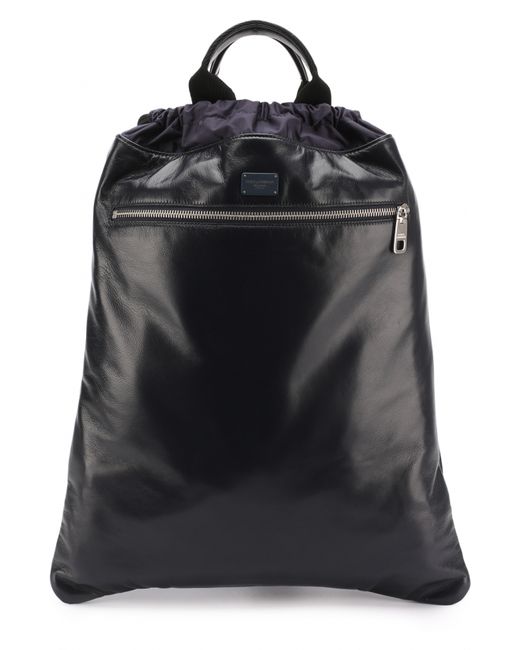 Dolce & Gabbana Кожаный рюкзак с внешним карманом на молнии