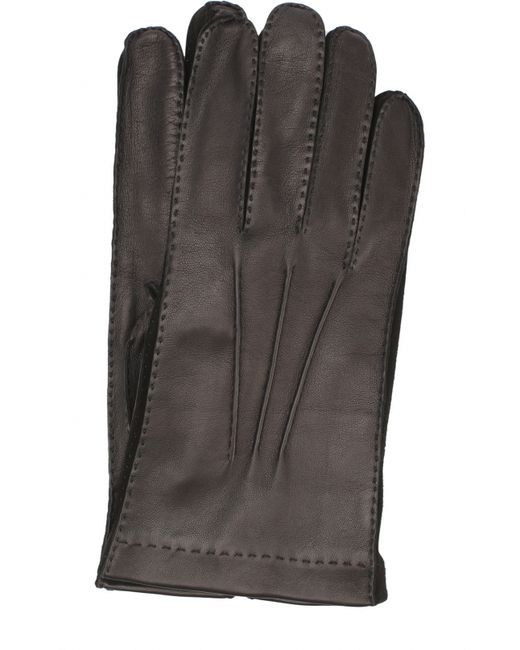 Loro Piana Кожаные перчатки с подкладкой из смеси кашемира и шелка