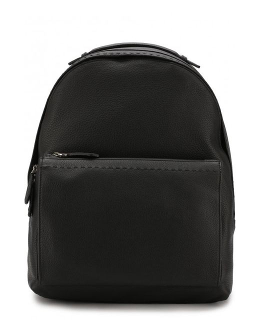 Kiton Кожаный рюкзак с внешним карманом на молнии