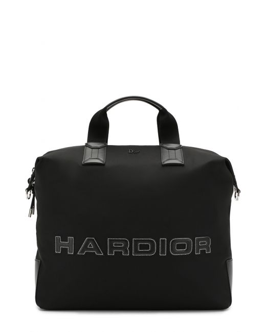 Dior Текстильная дорожная сумка с кожаной отделкой