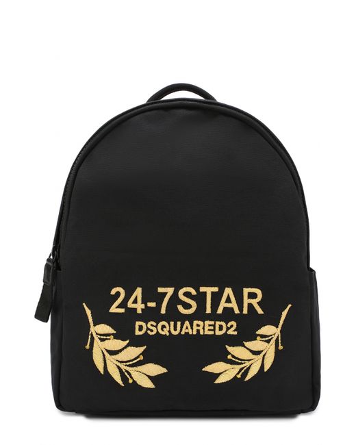Dsquared2 Текстильный рюкзак с отделкой из натуральной кожи