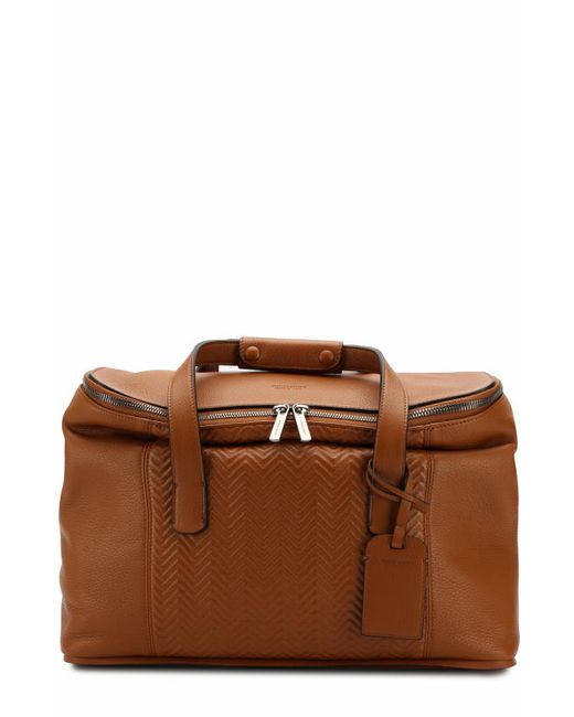 Giorgio Armani Кожаная дорожная сумка с плечевым ремнем