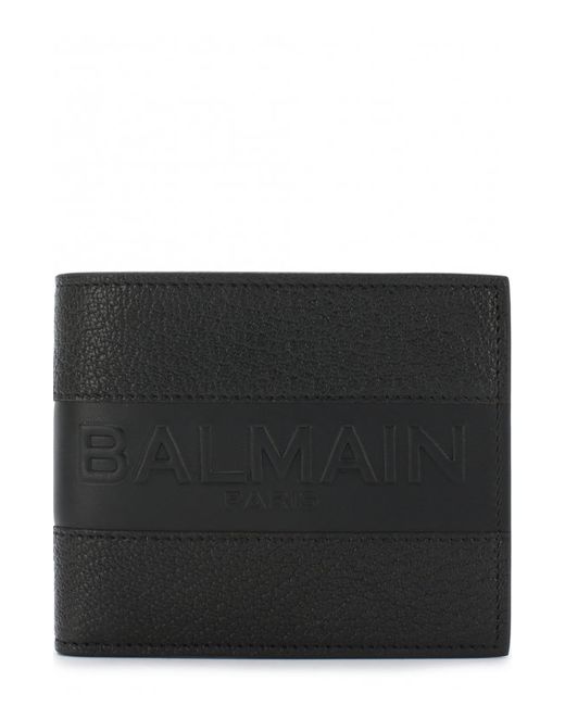 Balmain Кожаное портмоне с отделениями для кредитных карт и монет
