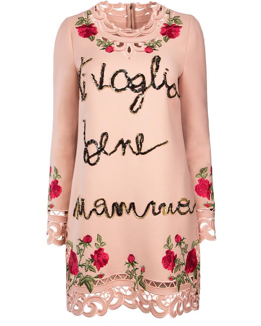 Dolce & Gabbana Платье с цветочной вышивкой