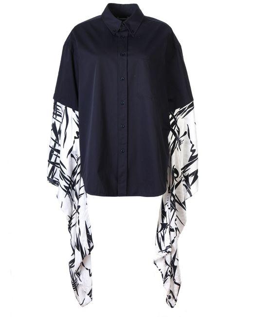 Balenciaga Рубашка с контрастными рукавами