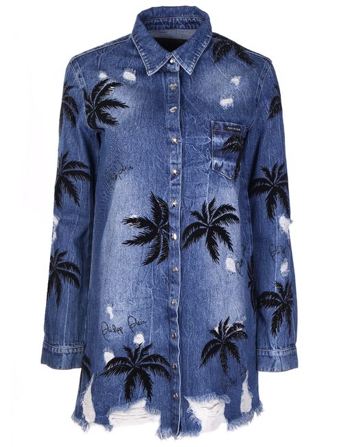 Philipp Plein Удлиненная рубашка Aloha Plein