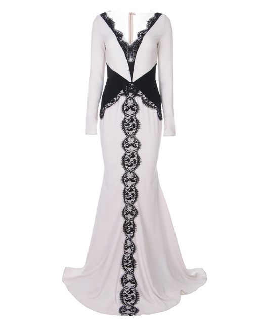 Rhea Costa Вечернее платье с кружевом