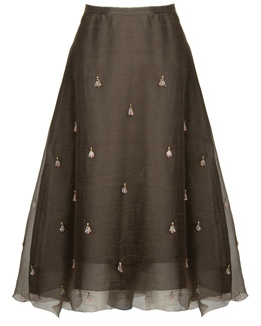 Dorothee Schumacher Шелковая юбка-миди с декором