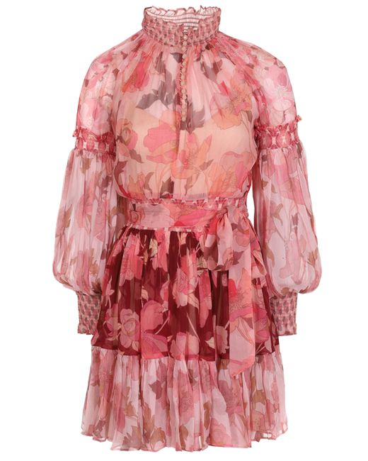 Zimmermann Платье шелковое с принтом