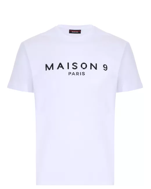 Maison 9 Paris Футболка хлопковая с логотипом