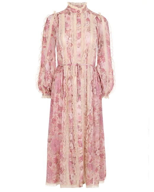 Zimmermann Платье из вискозы с принтом