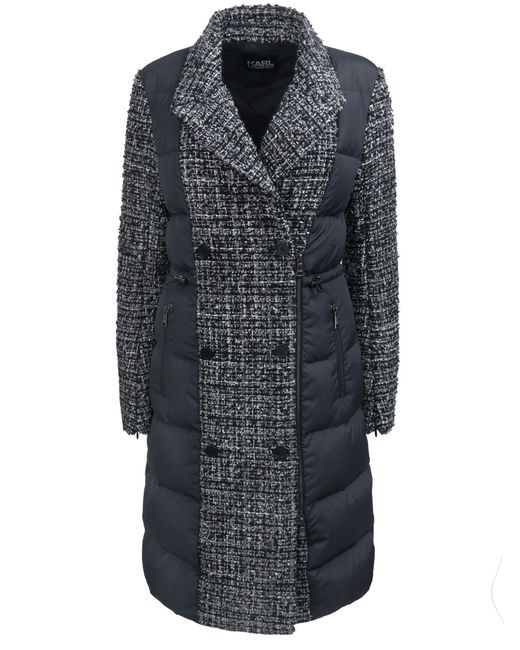 Karl Lagerfeld Утепленное пальто с отделкой