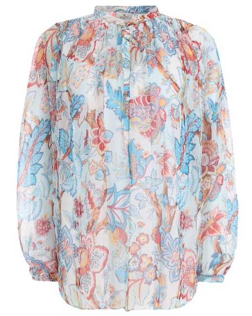 Etro Блуза шелковая с принтом