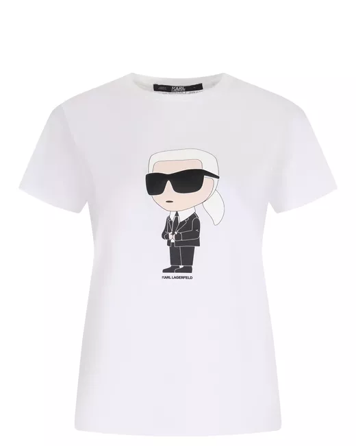 Karl Lagerfeld Футболка хлопковая с принтом K/Ikonik