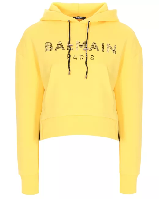 Balmain Худи хлопковое с принтом