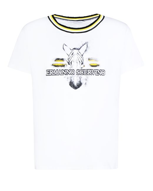 Ermanno Scervino Хлопковая футболка с принтом