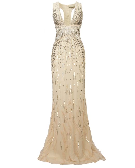 Roberto Cavalli Шелковое платье с декором