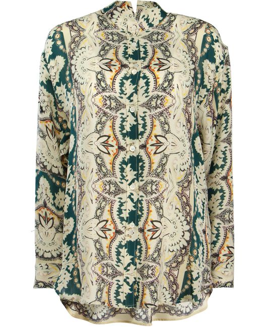 Etro Шелковая блуза с принтом