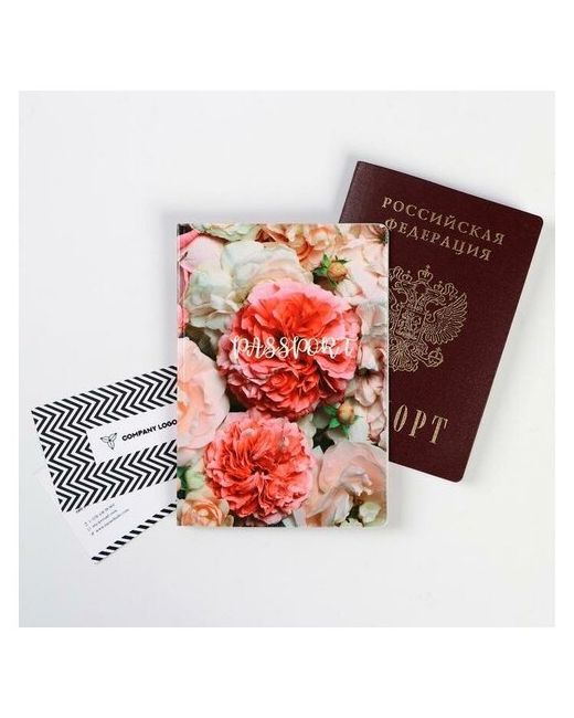 Сима-ленд Обложка для паспорта Нежные цветы