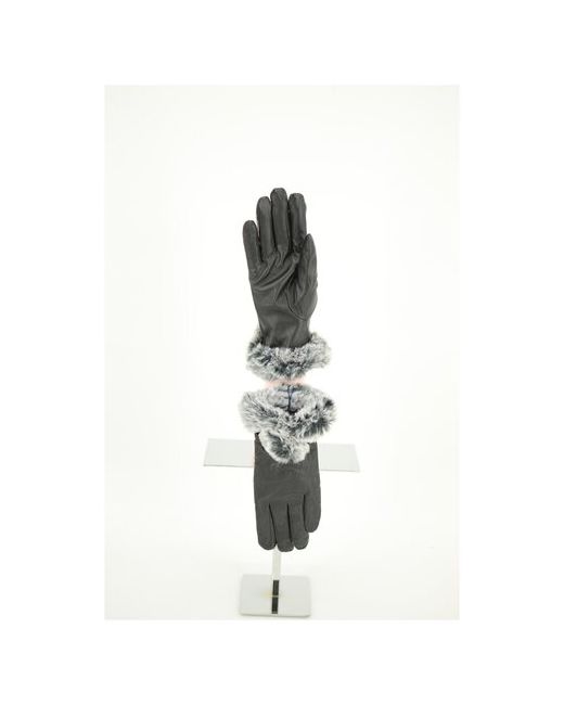 Happy Gloves Перчатки кожаные с мехом черные размер 65
