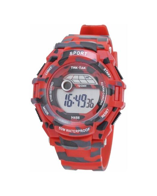 Тик-Так Наручные электронные часы Н466 WR50 красные