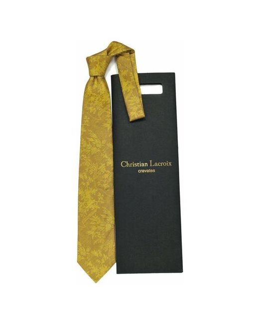 Christian Lacroix Стильный горчичный итальянский галстук 837331