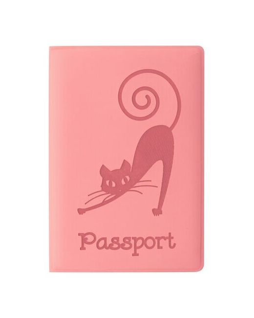 Staff Обложка для паспорта мягкий полиуретан Кошка персиковая 237615