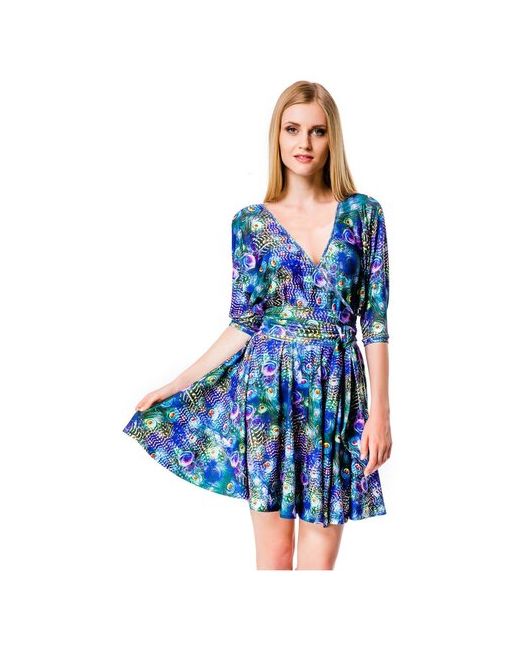 Mondigo летнее платье с принтом Перо павлина 6648 размер 42