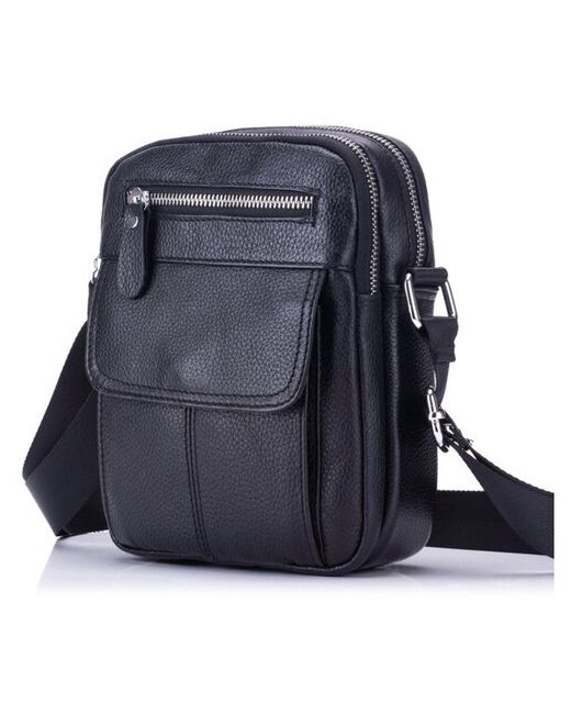 MyPads Кожаная сумка через плечо Premium ZXB-016 из качественной натуральной кожи быка черная