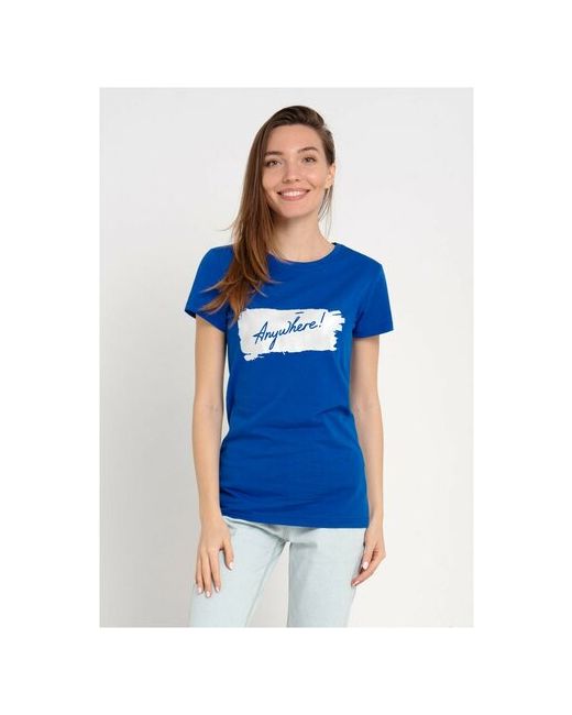 Parrey Синяя футболка принт Anywhere размер S