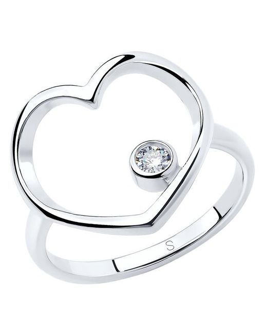 Sokolov Серебряное кольцо Сердце 94012790 размер 16.5