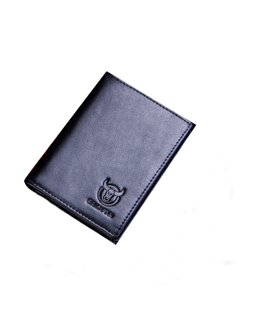 MyPads Кошелек M-158253 для денег и карт черный кожаный бумажник из натуральной кожи быка с антимагнитной защитой от сканирования данных