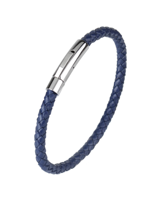 MyPads Стильный браслет A160-089 плетенный шнурок 20 см из натуральной кожи ручной работы с магнитной застежкой нержавеющей стали