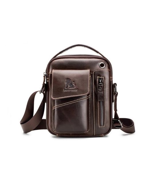 MyPads Сумка-барсетка M-91315 кожаная сумка-с ремнем через плечо из натуральной воловьей кожи коричневая