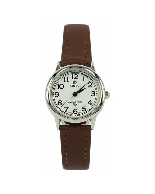 Perfect часы наручные кварцевые на батарейке металлический корпус кожаный ремень браслет с японским механизмом LX017-131-1