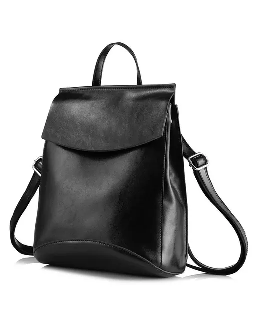 Mega Outlet Сумка-рюкзак трансформер рюкзак кожаный черный