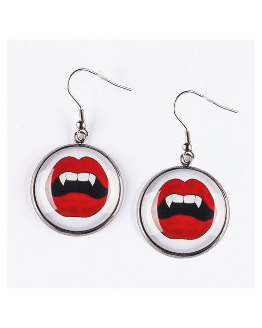 Darifly Серьги-подвески Красные губы и зубы с клыками вампира