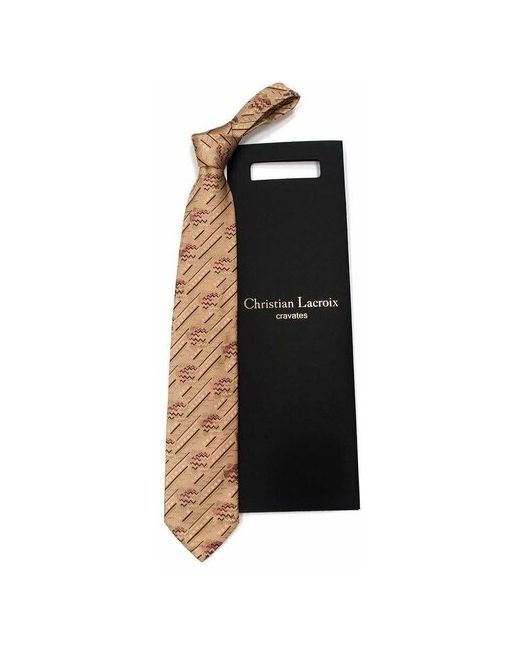 Christian Lacroix Бронзового цвета стильный шелковый галстук с жаккардовым рисунком 820201