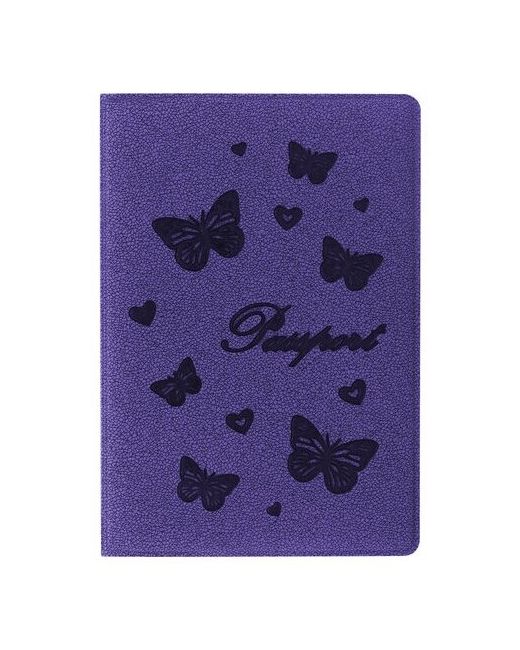 Staff Обложка для паспорта бархатный полиуретан Бабочки фиолетовая 237618