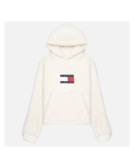 Tommy Jeans толстовка ABO Cropped Plush Hoodie белый Размер XS