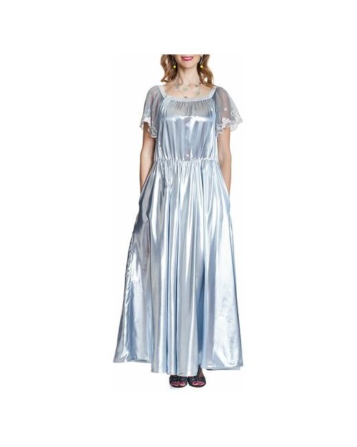 Iya Yots Платье из серебряного шёлка с обнажённой линией плеч