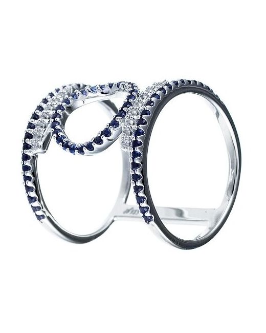 Jv Серебряное кольцо с кубическим цирконием DM1338BLWR001WG размер 16.75